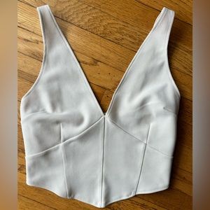 Abercrombie & Fitch plunge corset top in beige. Size M.